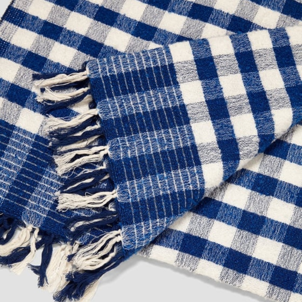 NWT Zara Checked Jacquard Blanket Scarf